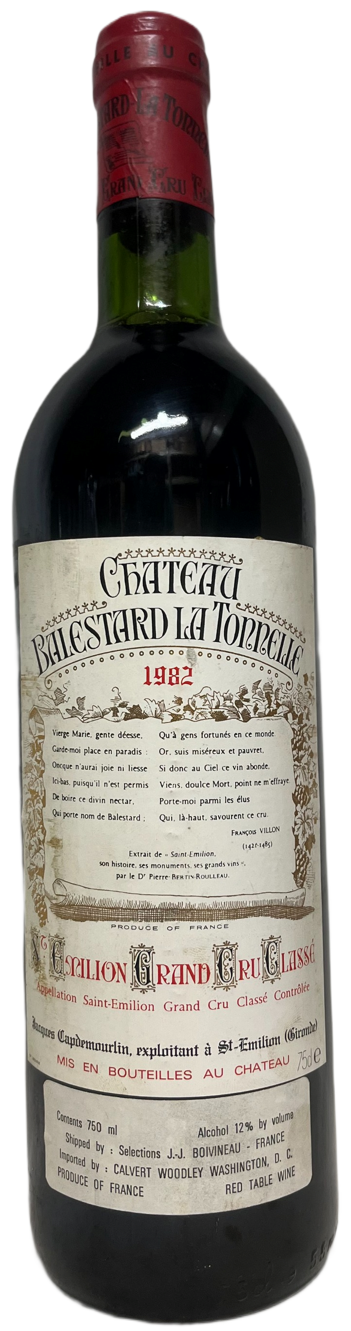 1982 Chateau Balestard La Tonnelle St Emilion