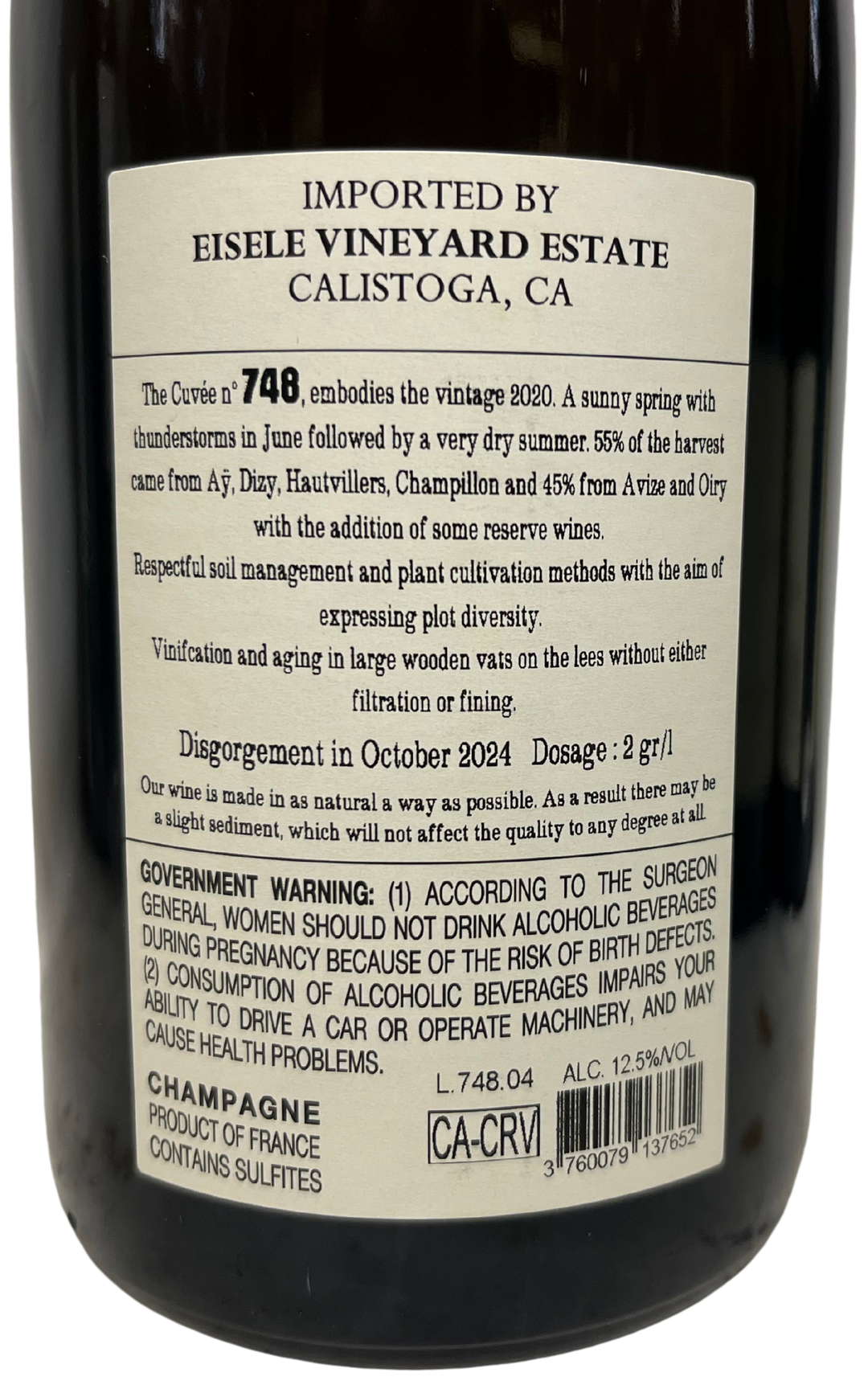 NV Jacquesson Cuvee 748 Extra Brut Champagne