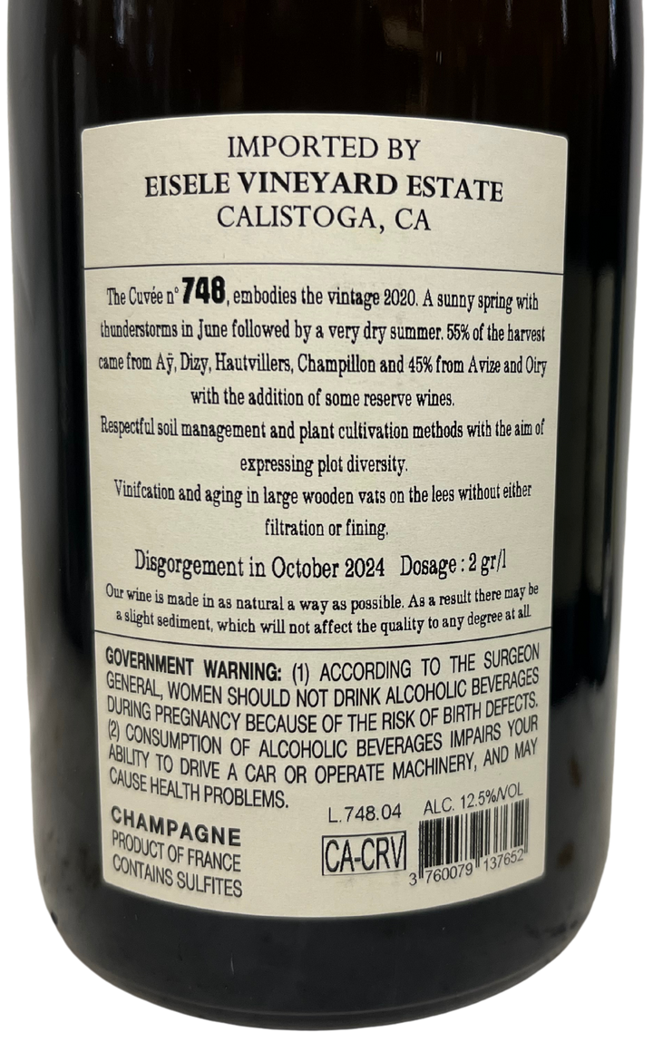 NV Jacquesson Cuvee 748 Extra Brut Champagne