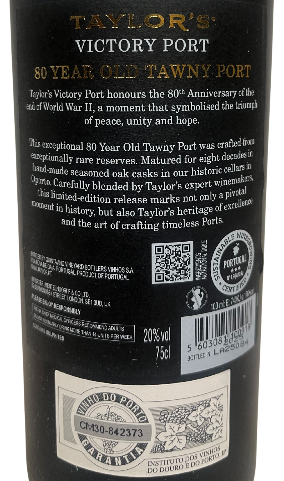 NV Taylor Fladgate Victory Port - 80 Year Old Tawny Port - PRE-ARRIVAL