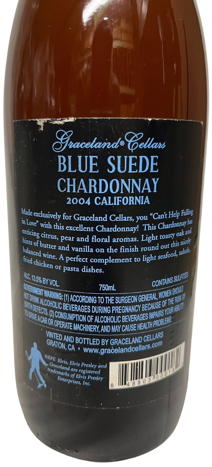 2004 Graceland Cellars Elvis Presley Blue Suede Chardonnay 2nd Edition - Scratch and  Dent