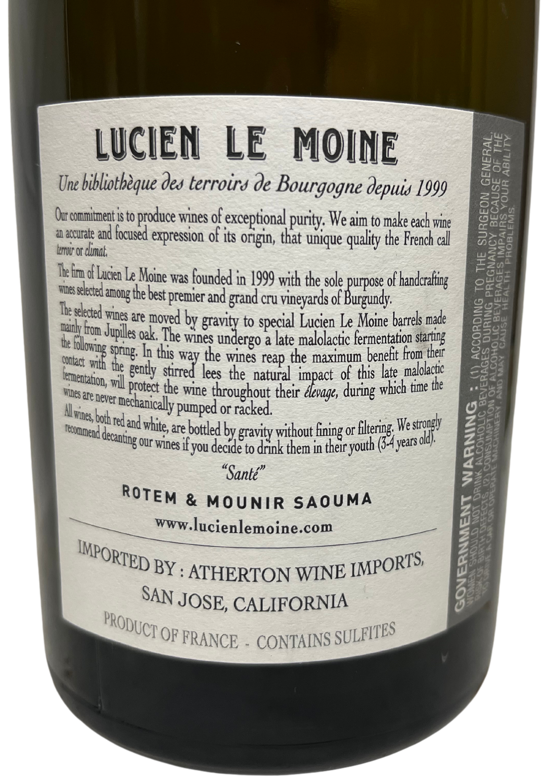 2019 Lucien Le Moine Meursault les Plures