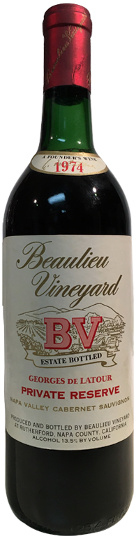 1974 BV Beaulieu Vineyard Private Reserve Georges de Latour Cabernet