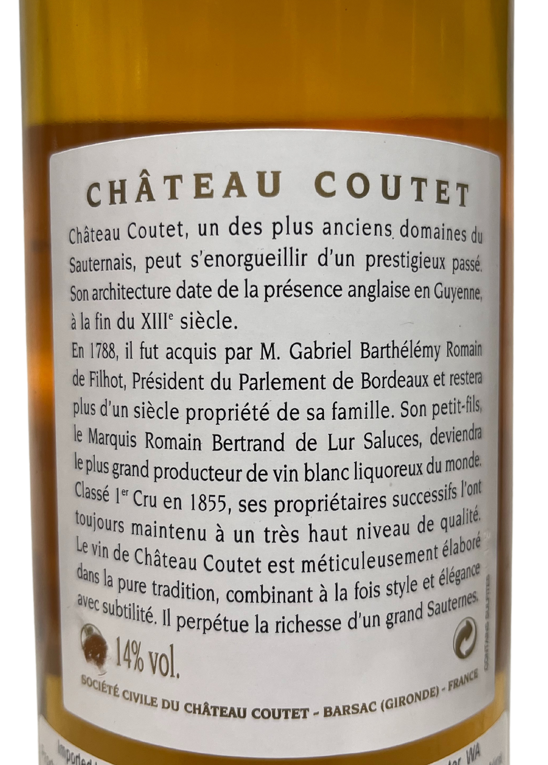 2009 Coutet Barsac Sauternes