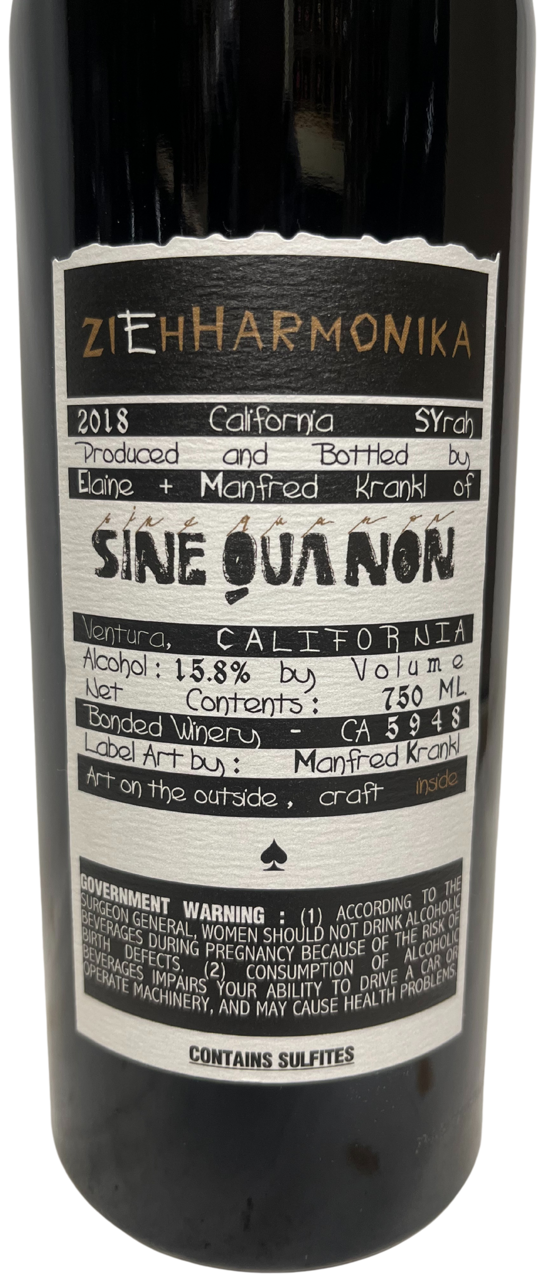 2018 Sine Qua Non Ziehharmonika Syrah