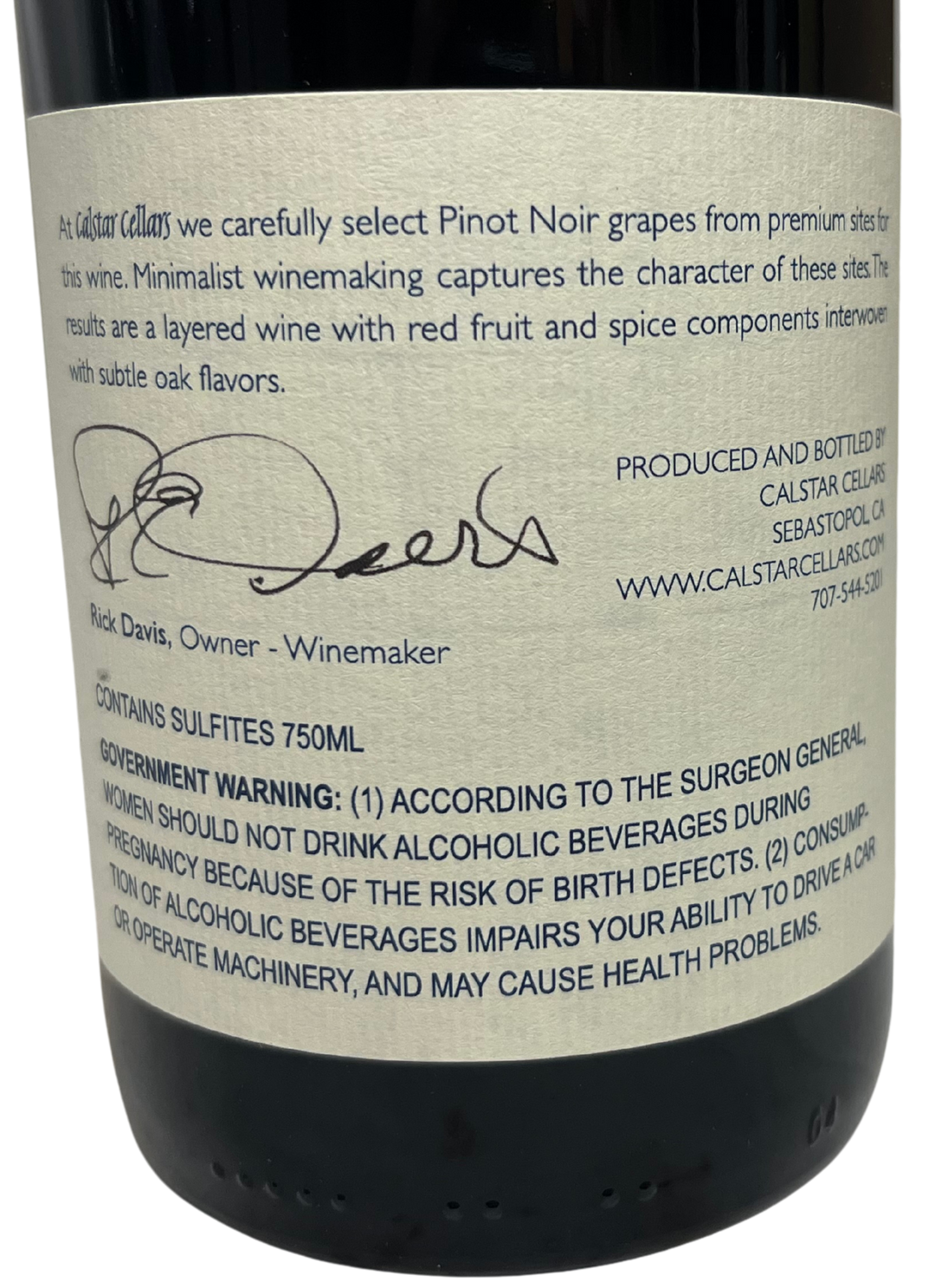 2017 Calstar Cellars Sonoma Coast Pinot Noir