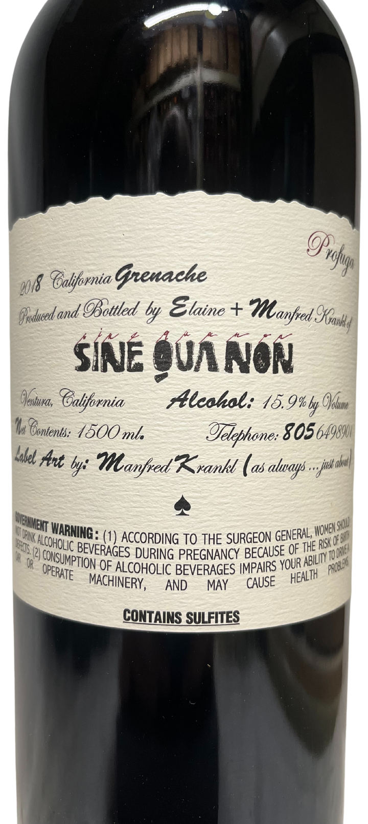 2018 Sine Qua Non Profuga Grenache