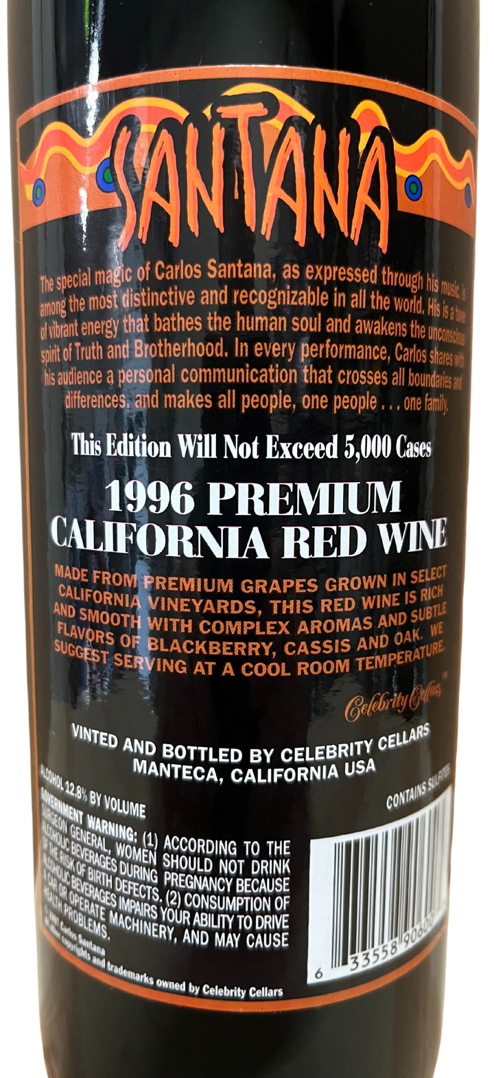 1996 Celebrity Cellars Santana Proprietary Red Wine