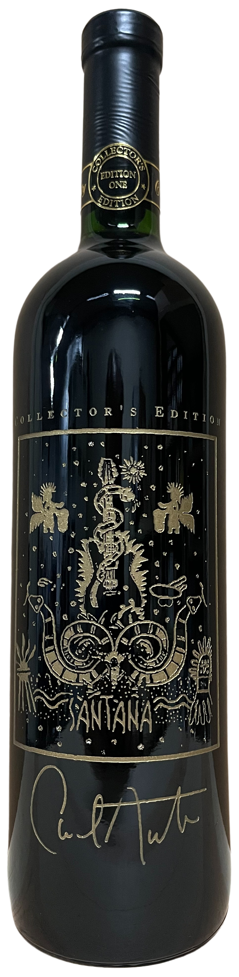 1995 Celebrity Cellars Santana Proprietary Red Wine Etched Bottle