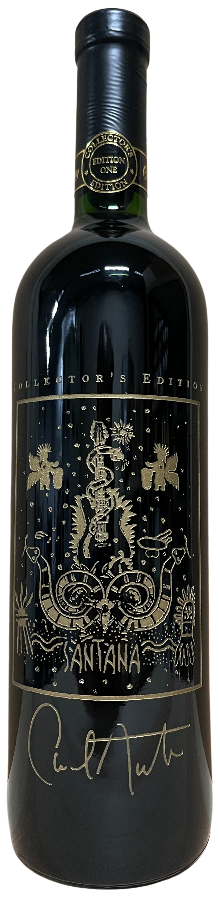 1995 Celebrity Cellars Santana Proprietary Red Wine Etched Bottle