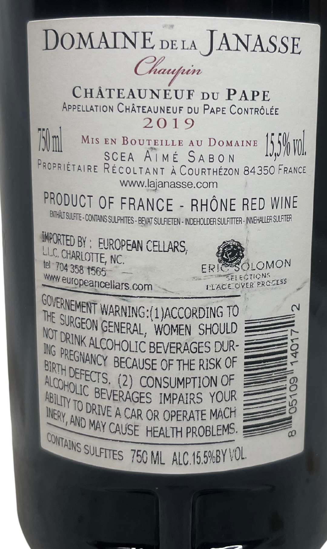 2019 Janasse Chateauneuf du Pape Cuvee Chaupin