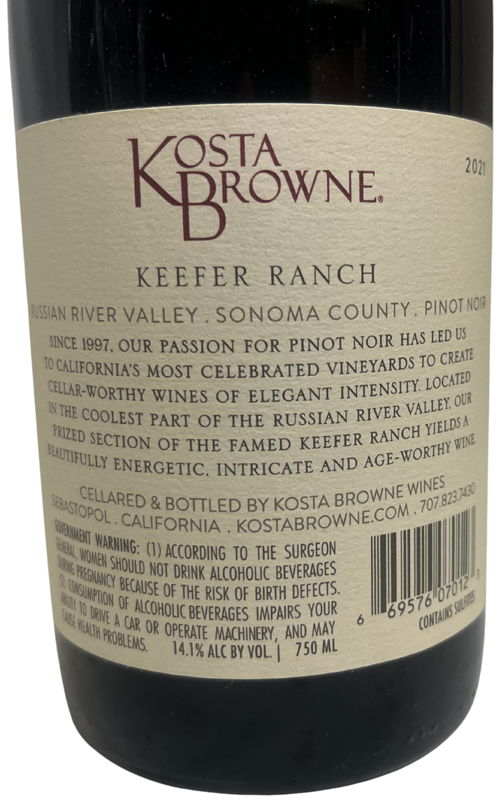 2021 Kosta Browne Keefer Vineyard Pinot Noir