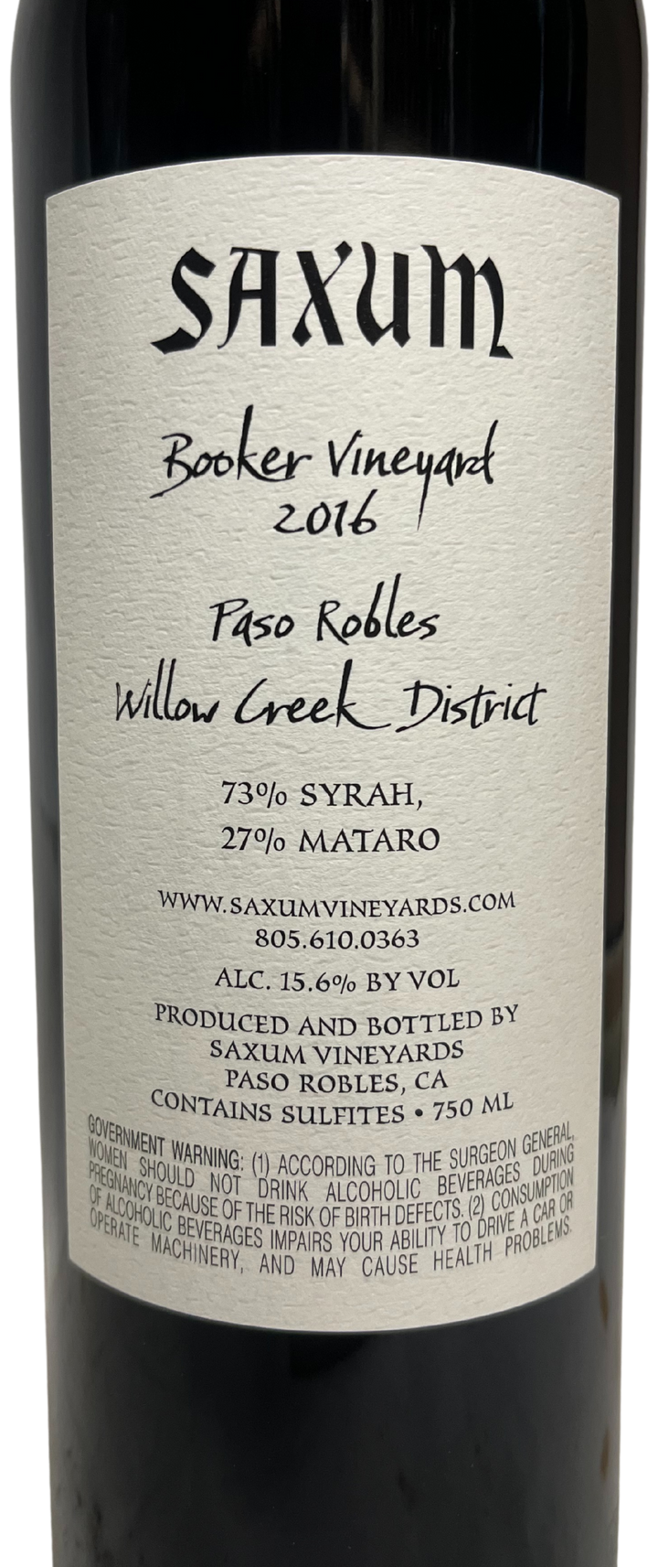 2016 Saxum Booker Vineyard Proprietary Red