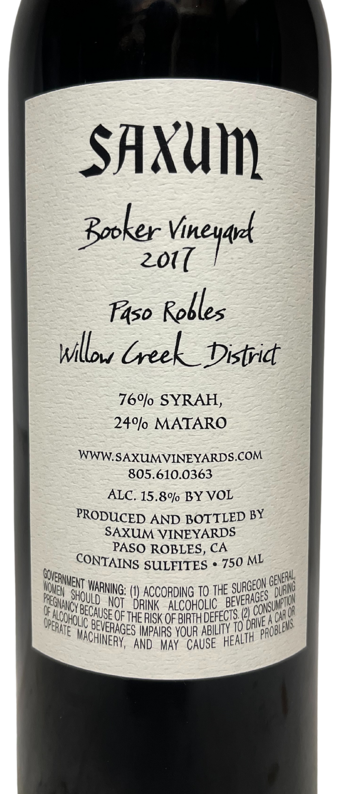 2017 Saxum Booker Vineyard Proprietary Red