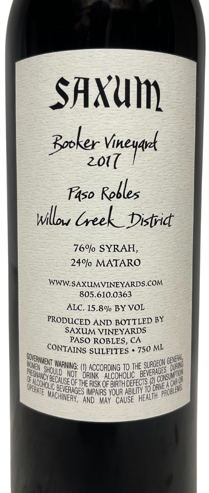 2017 Saxum Booker Vineyard Proprietary Red