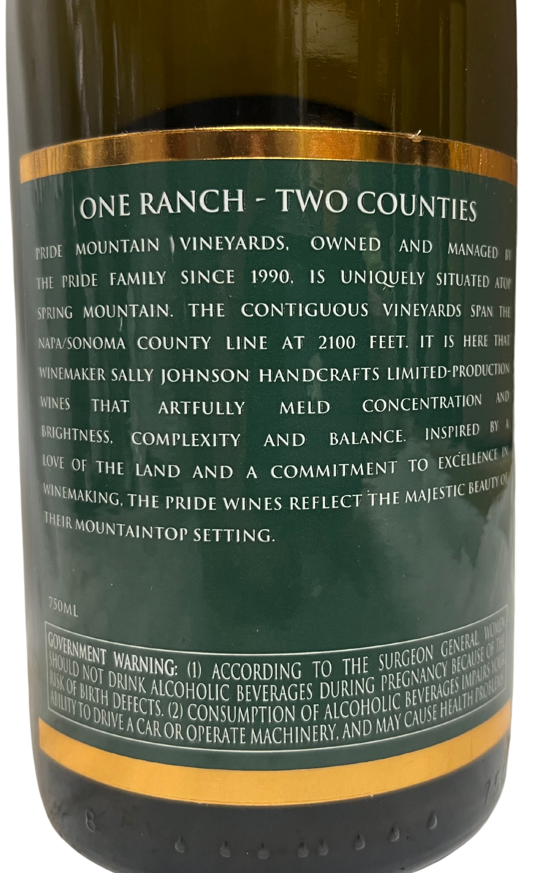 2014 Pride Mountain Vineyards Vintner Select Chardonnay