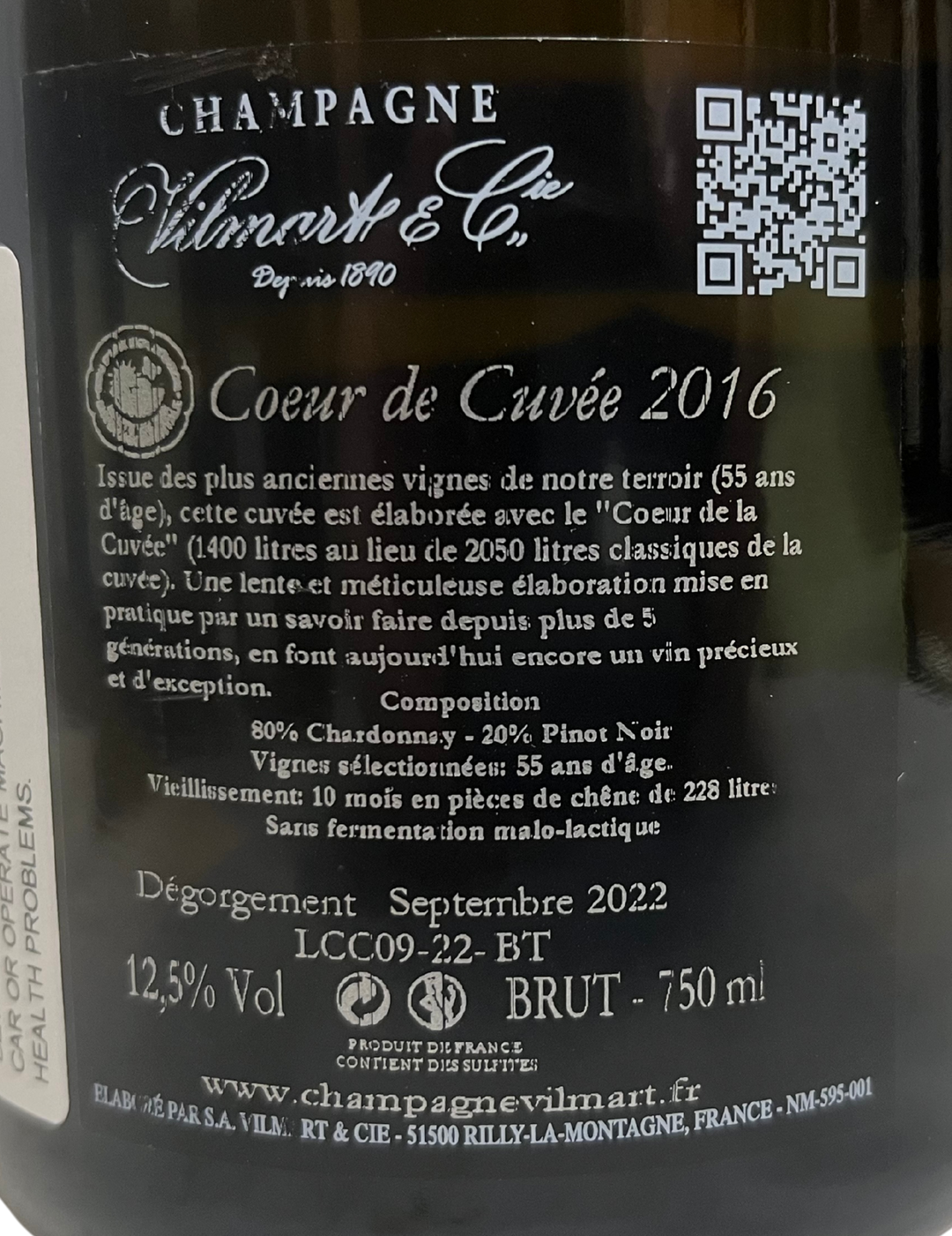 2016 Vilmart Champagne Coeur de Cuvee
