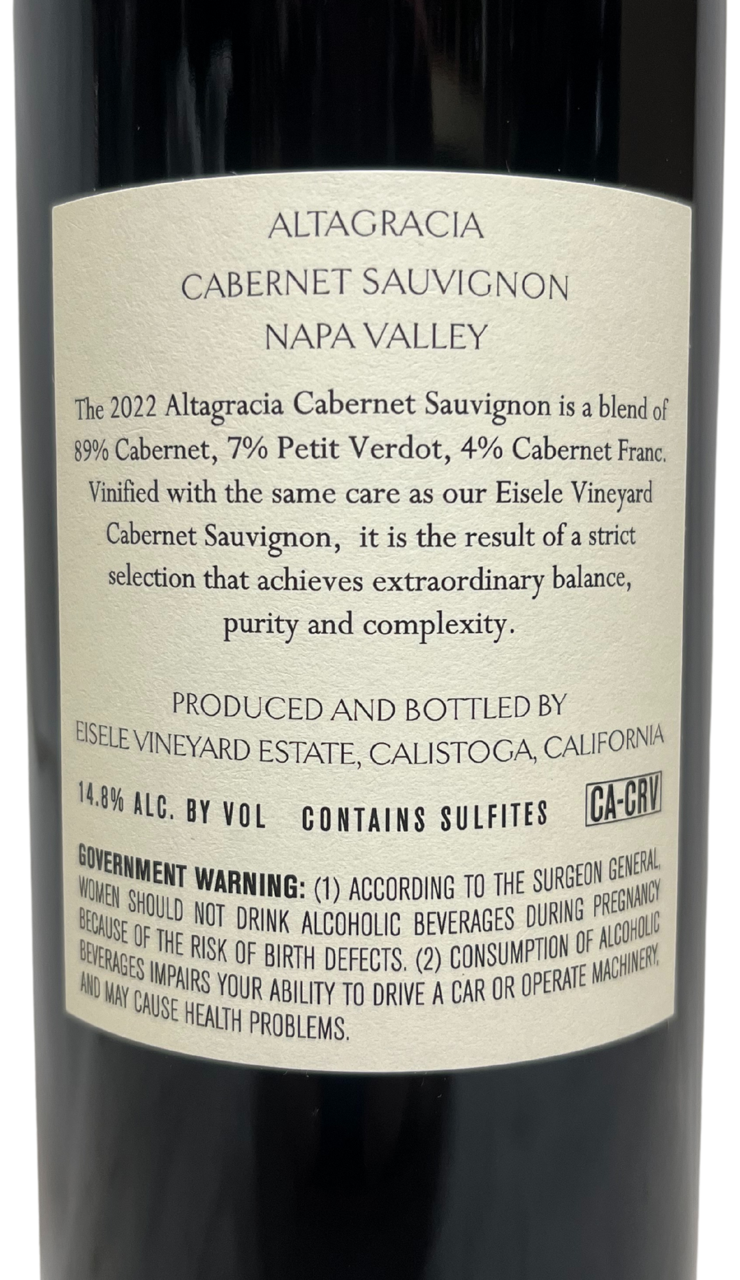 2022 Eisele Vineyard Altagracia Cabernet Sauvignon