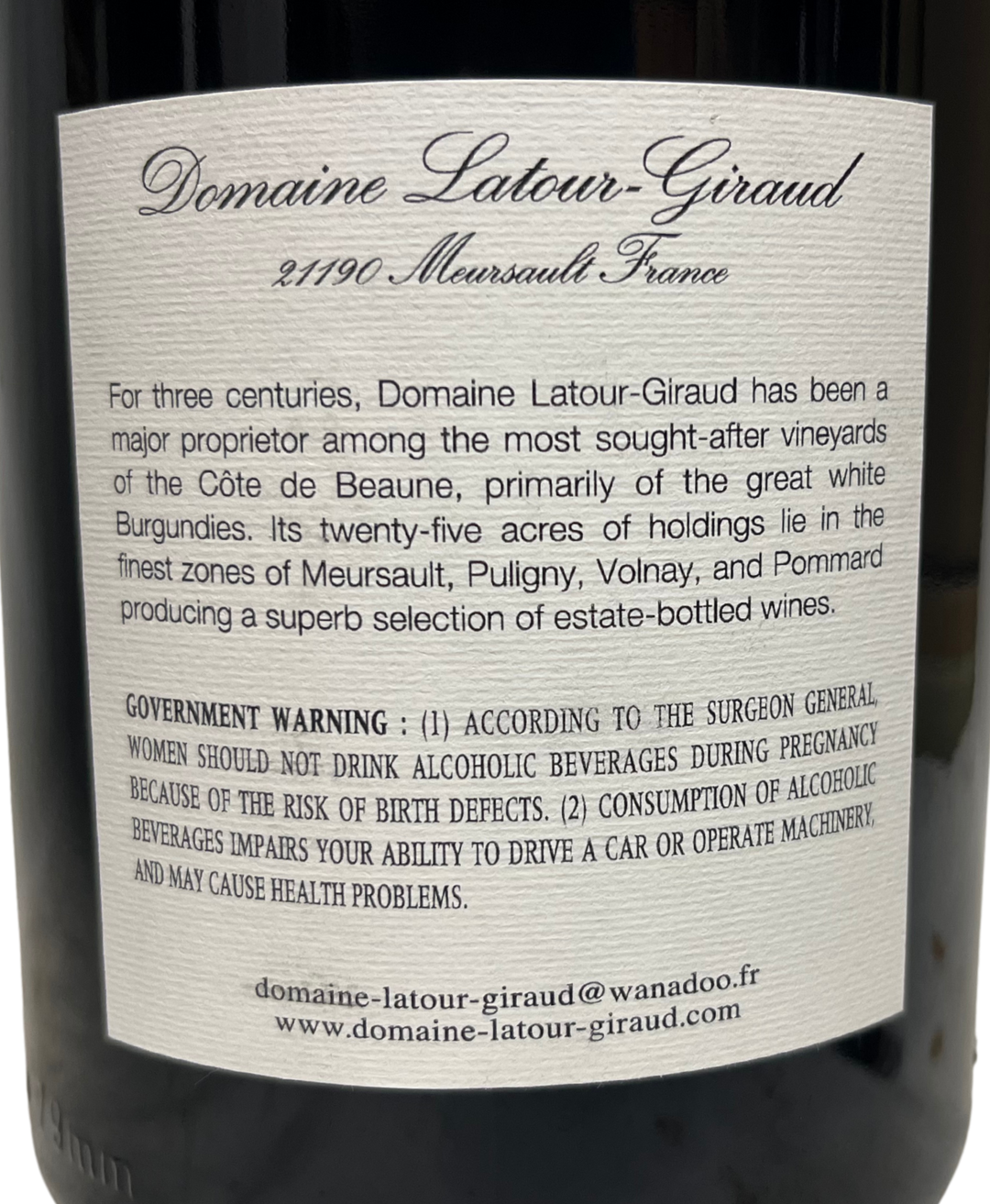 2022 Latour Giraud Volnay Clos des Chenes