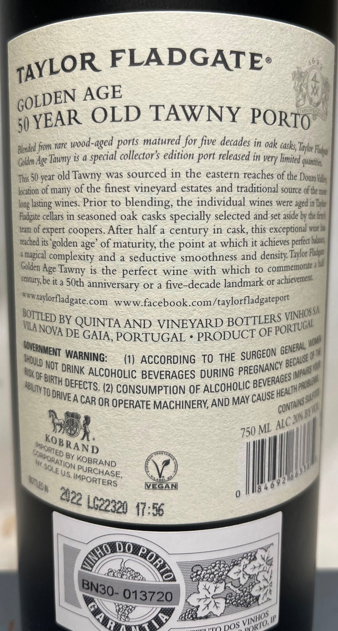 NV Taylor Fladgate Golden Age 50 Year Very Old Tawny Port
