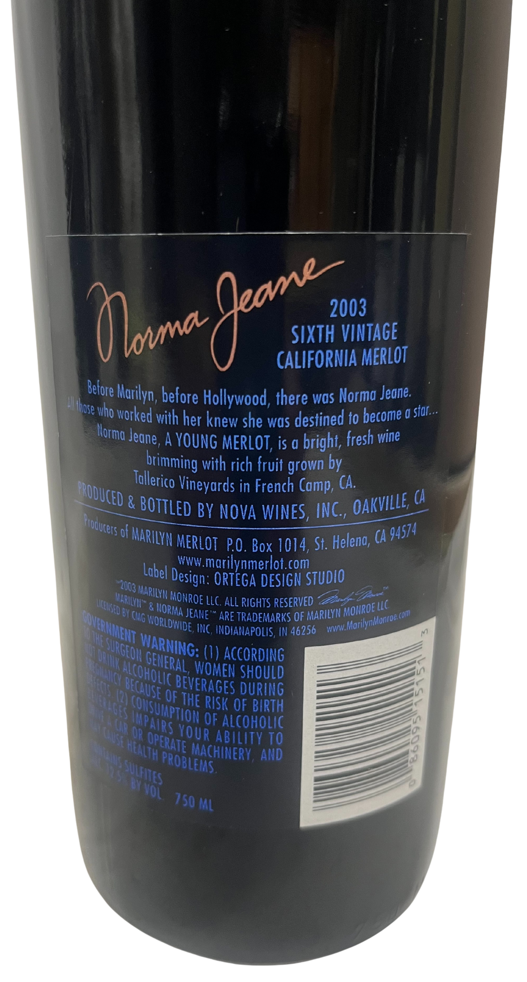 2003 Norma Jeane Merlot Napa Valley - Scratch and Dent