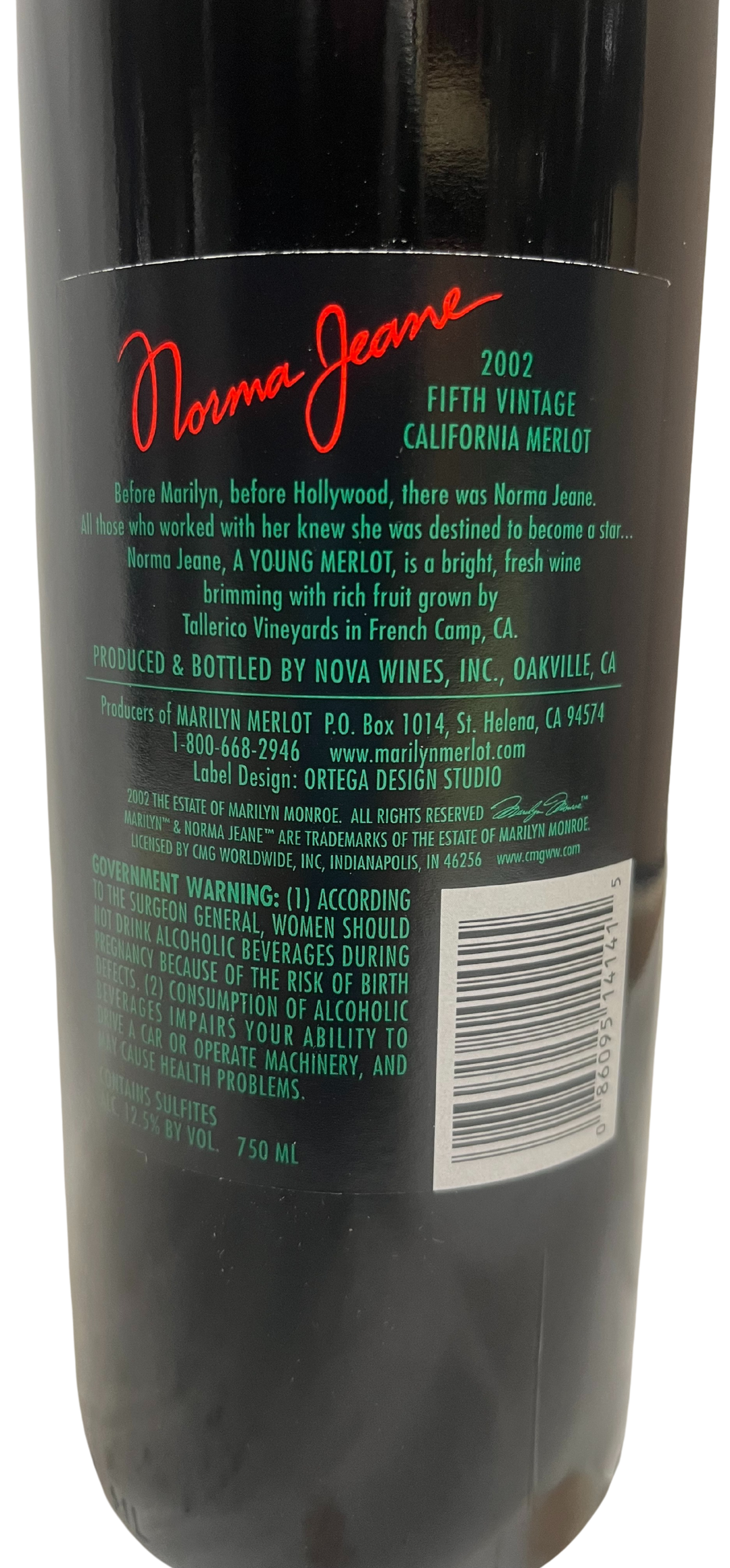 2002 Norma Jeane Merlot Napa Valley - Scratch and Dent