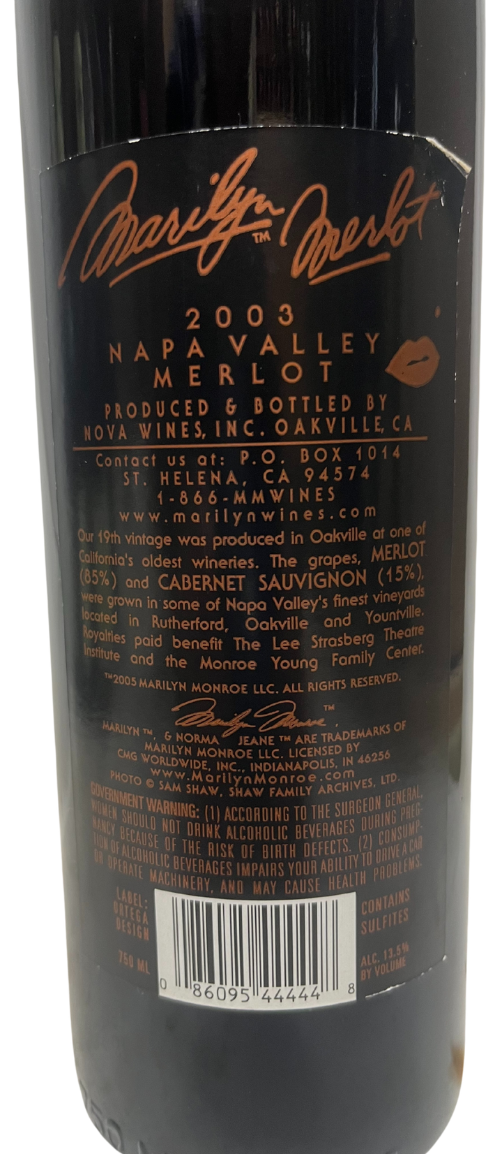 2003 Marilyn Merlot Napa Valley Merlot - Scratch and Dent