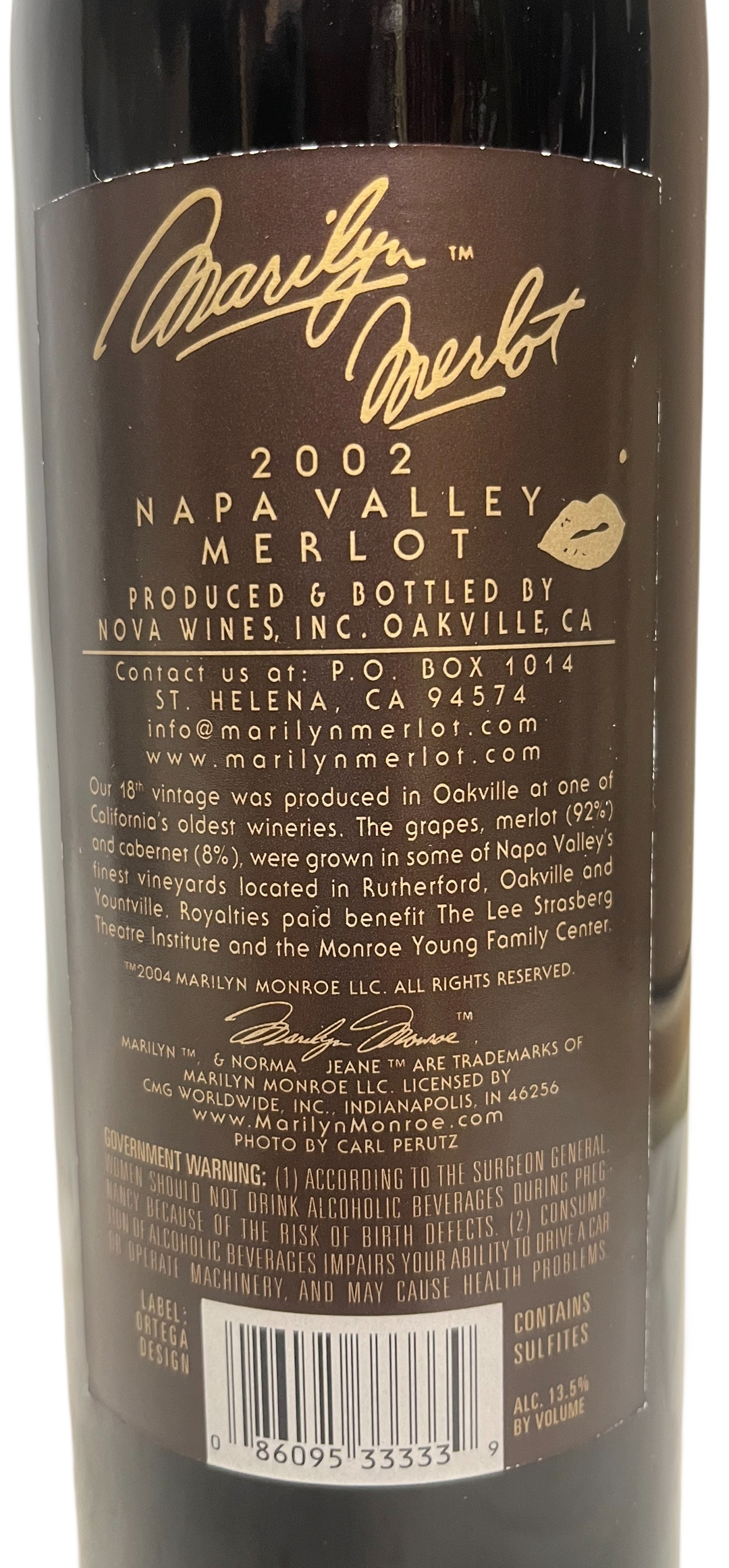 2002 Marilyn Merlot Napa Valley Merlot - Scratch and Dent