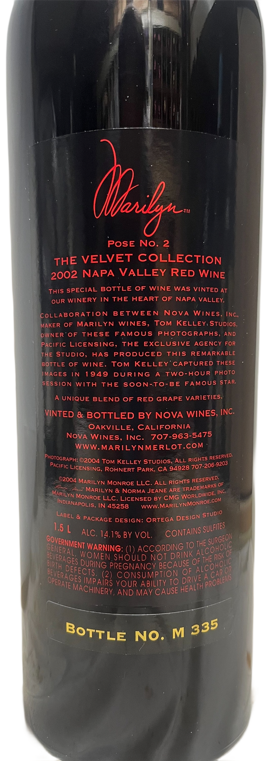 2002 Marilyn Merlot Napa Valley Velvet Collection Merlot - Scratch and Dent