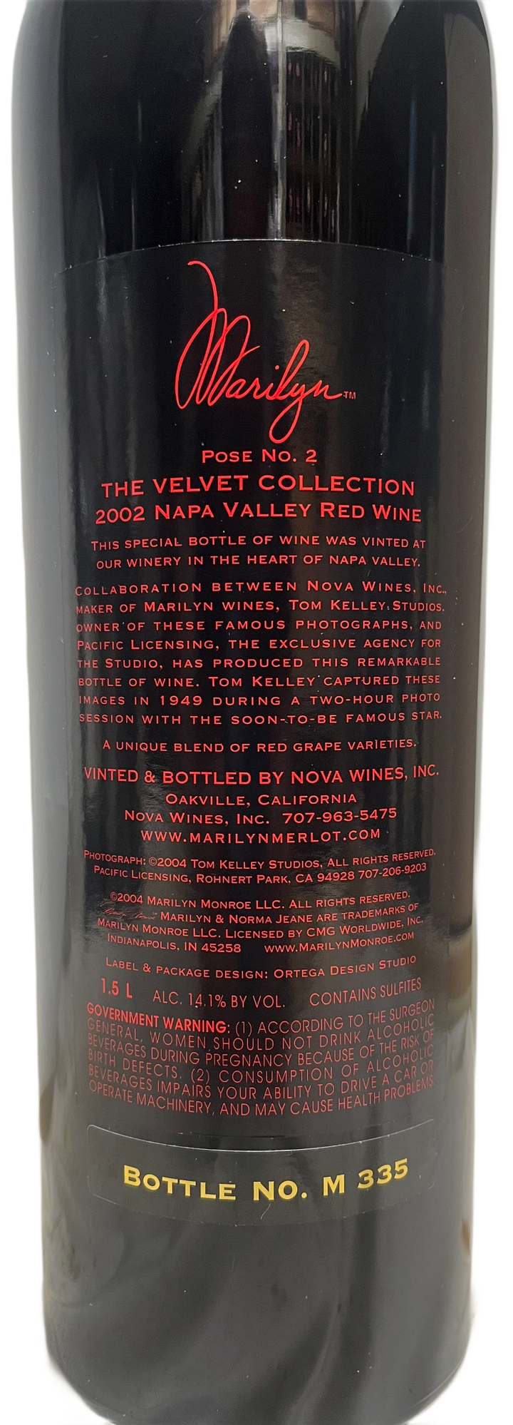 2002 Marilyn Merlot Napa Valley Velvet Collection Merlot - Scratch and Dent