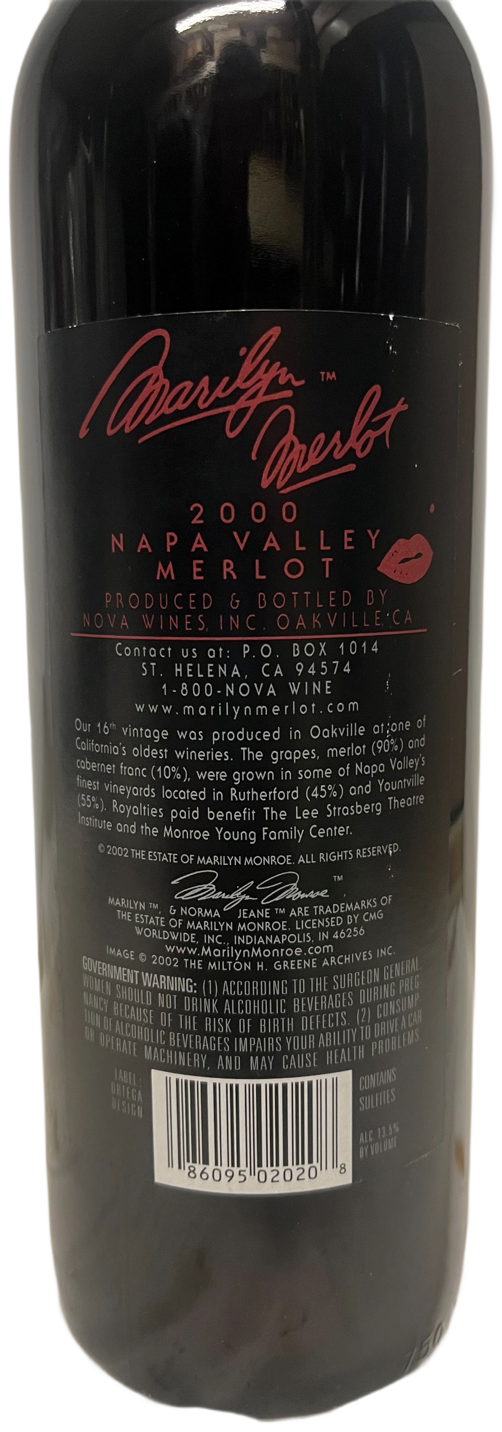 2000 Marilyn Merlot Napa Valley Merlot - Scratch and Dent