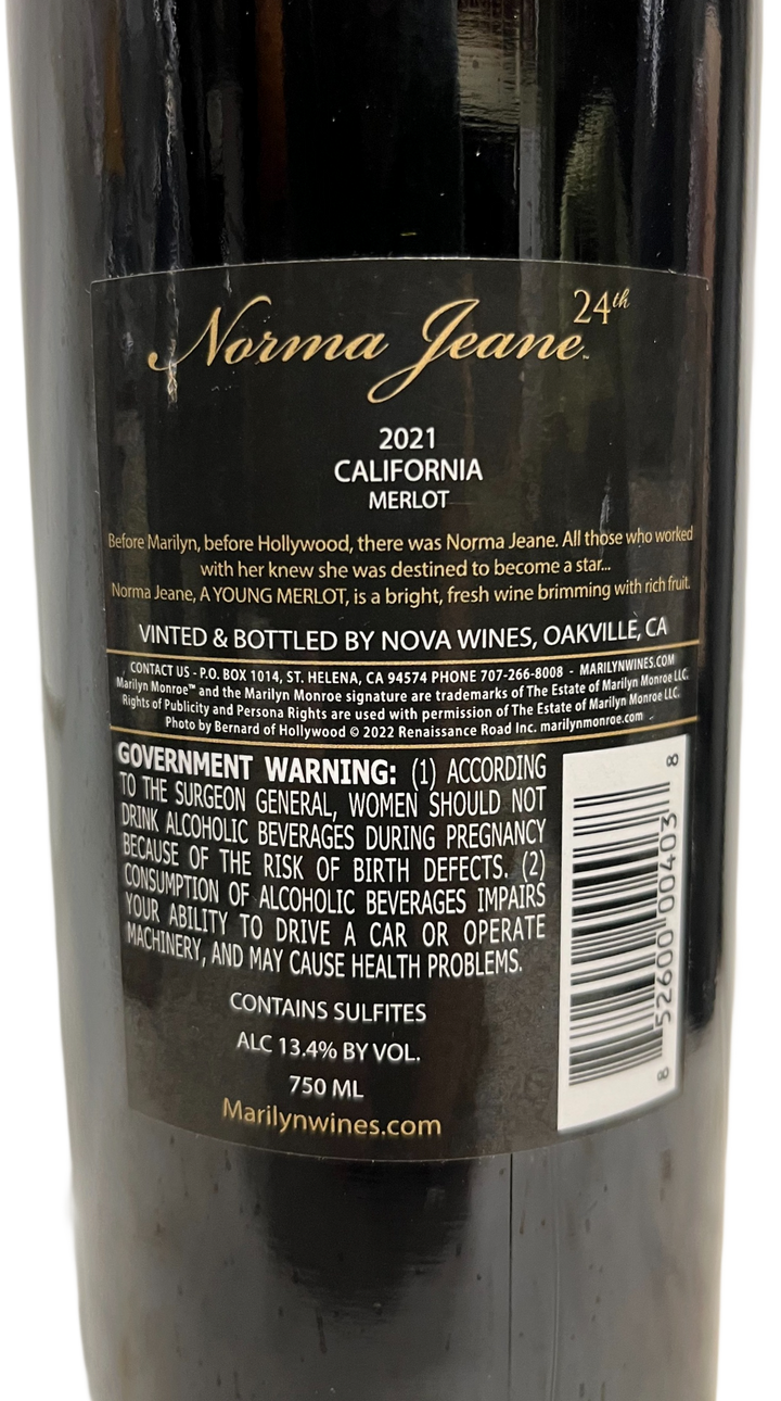 2021 Norma Jeane Merlot Napa Valley - Scratch and Dent