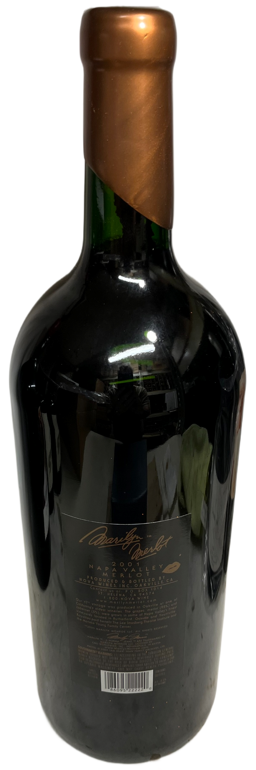 2001 Marilyn Merlot Napa Valley Merlot Etched