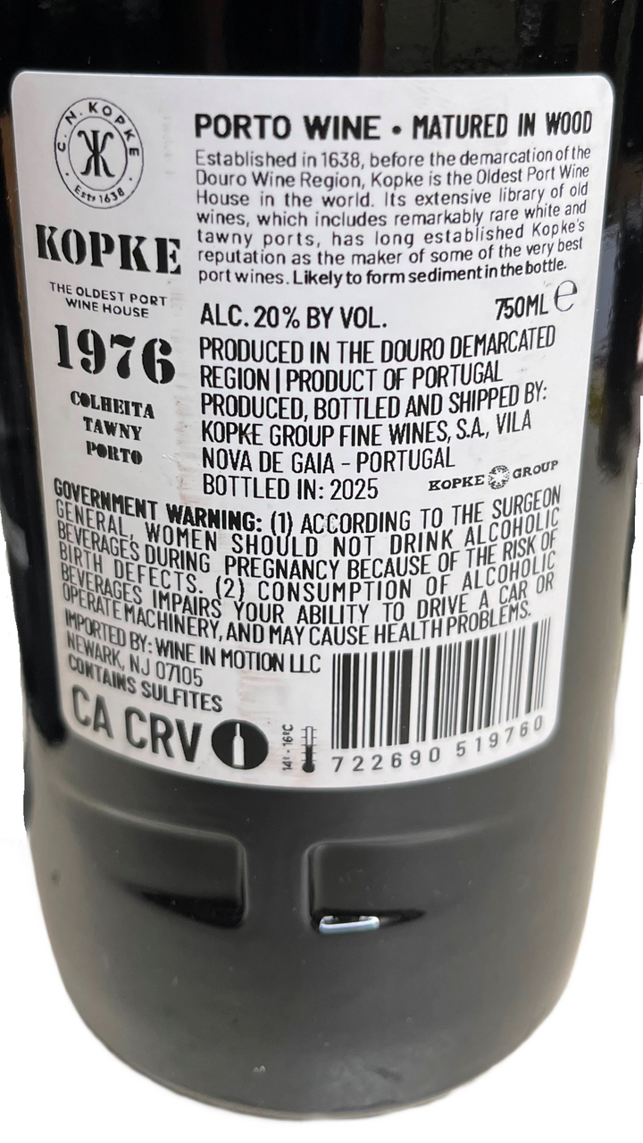 1976 Kopke Colheita Port
