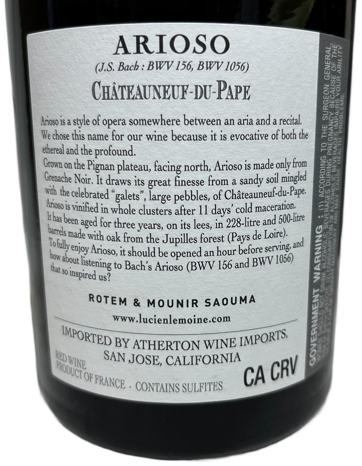 2022 Rotem & Mounir Saouma Chateauneuf du Pape Arioso Rouge