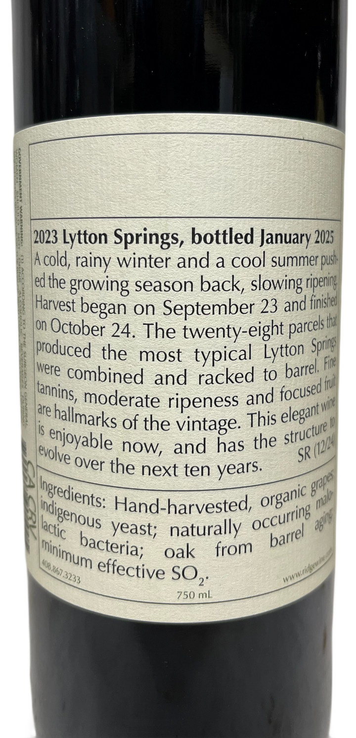 2023 Ridge Sonoma County Lytton Springs Proprietary Red