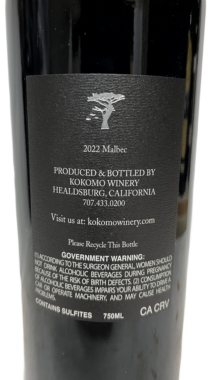 2022 Kokomo Winery Timber Crest Vineyard Malbec