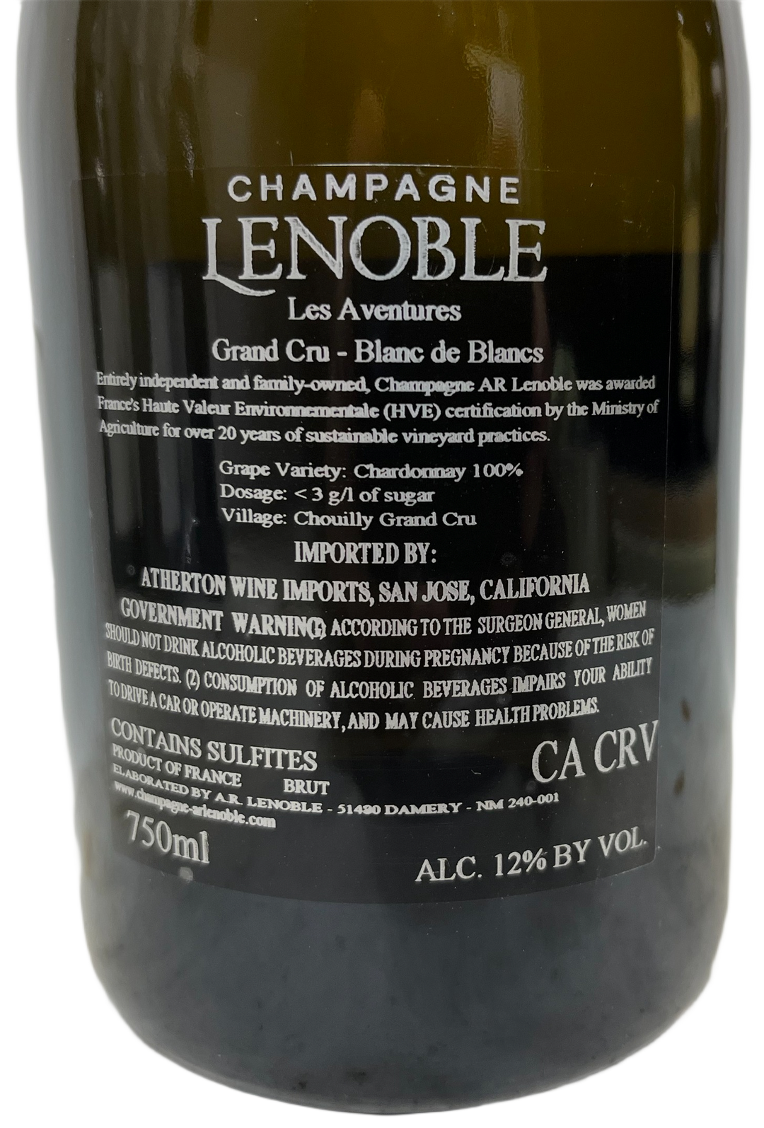 NV AR Lenoble Champagne Grand Cru Blanc de Blancs Cuvee Adventures (2012,'09,'08)