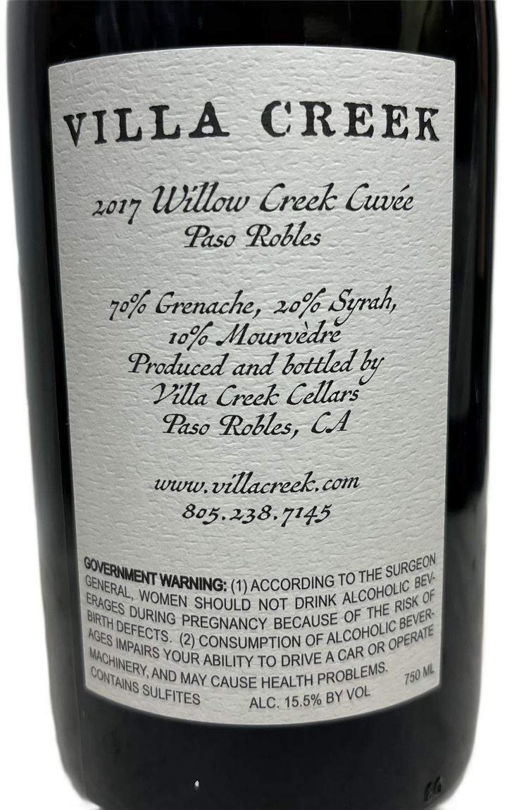 2017 Villa Creek Cellars Willow Creek Cuvee