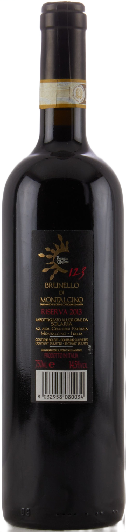 2013 Patrizia Cencioni Brunello di Montalcino Riserva 123