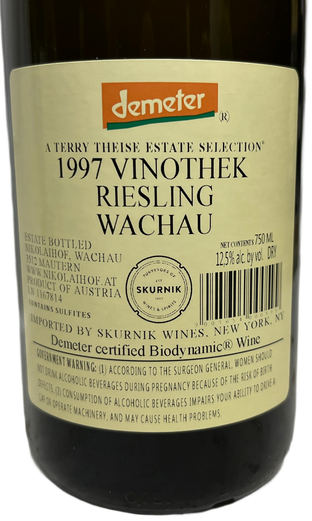 1997 Nikolaihof Wachau Riesling Vinothek