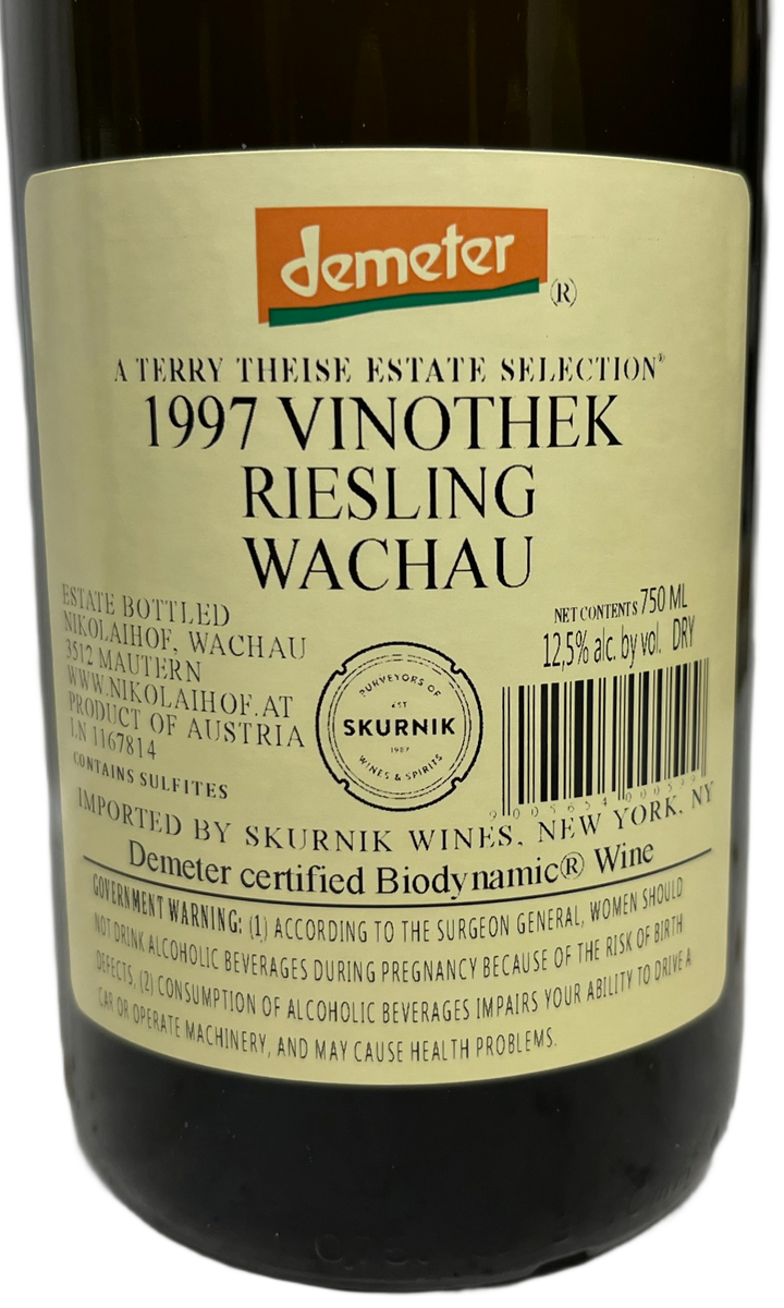 1997 Nikolaihof Wachau Riesling Vinothek