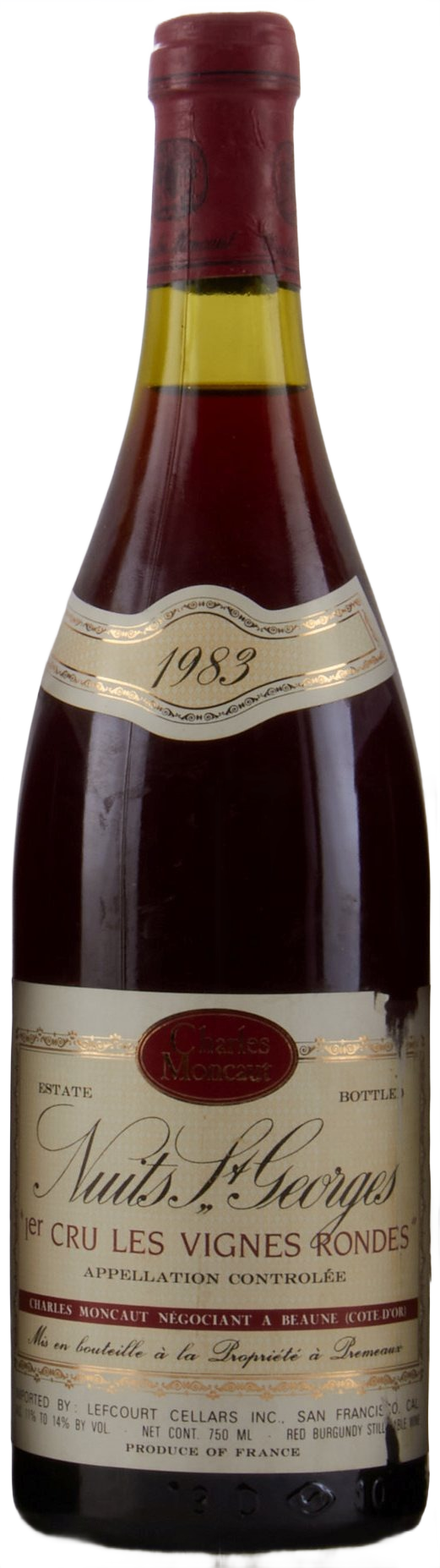 1983 Moncaut Nuits St Georges Les Vignes Rondes