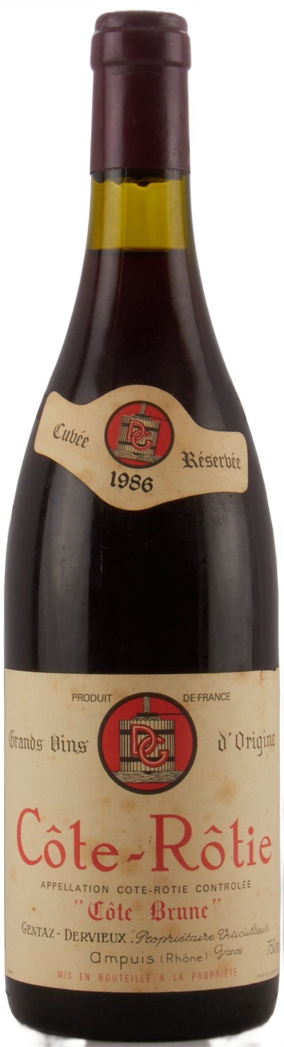1986 Marius Gentaz Dervieux Cote Rotie Cote Brune