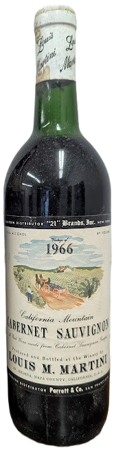 1966 Louis Martini Cabernet Sauvignon California Mountain