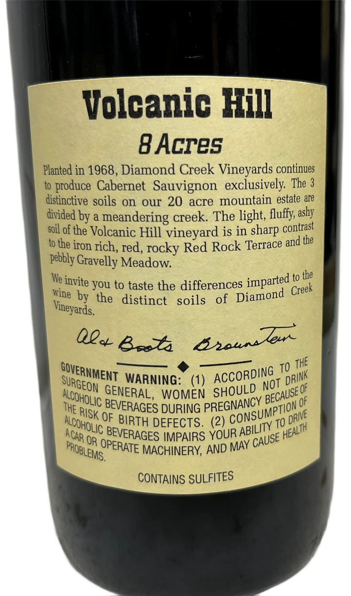 1994 Diamond Creek Cabernet Volcanic Hill Duke's 30th Anniversary Single Barrel