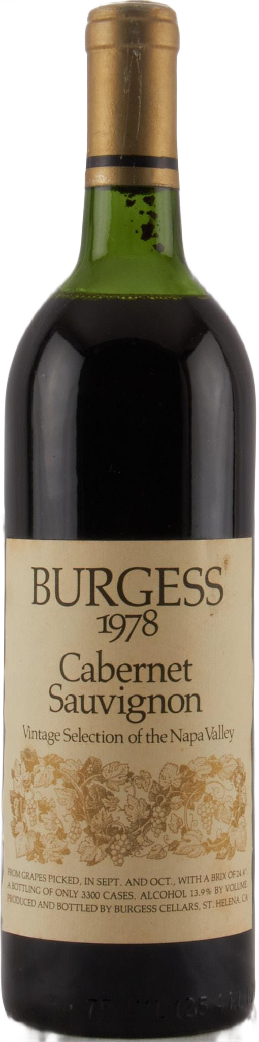 1978 Burgess Cellars Cabernet Vintage Selection
