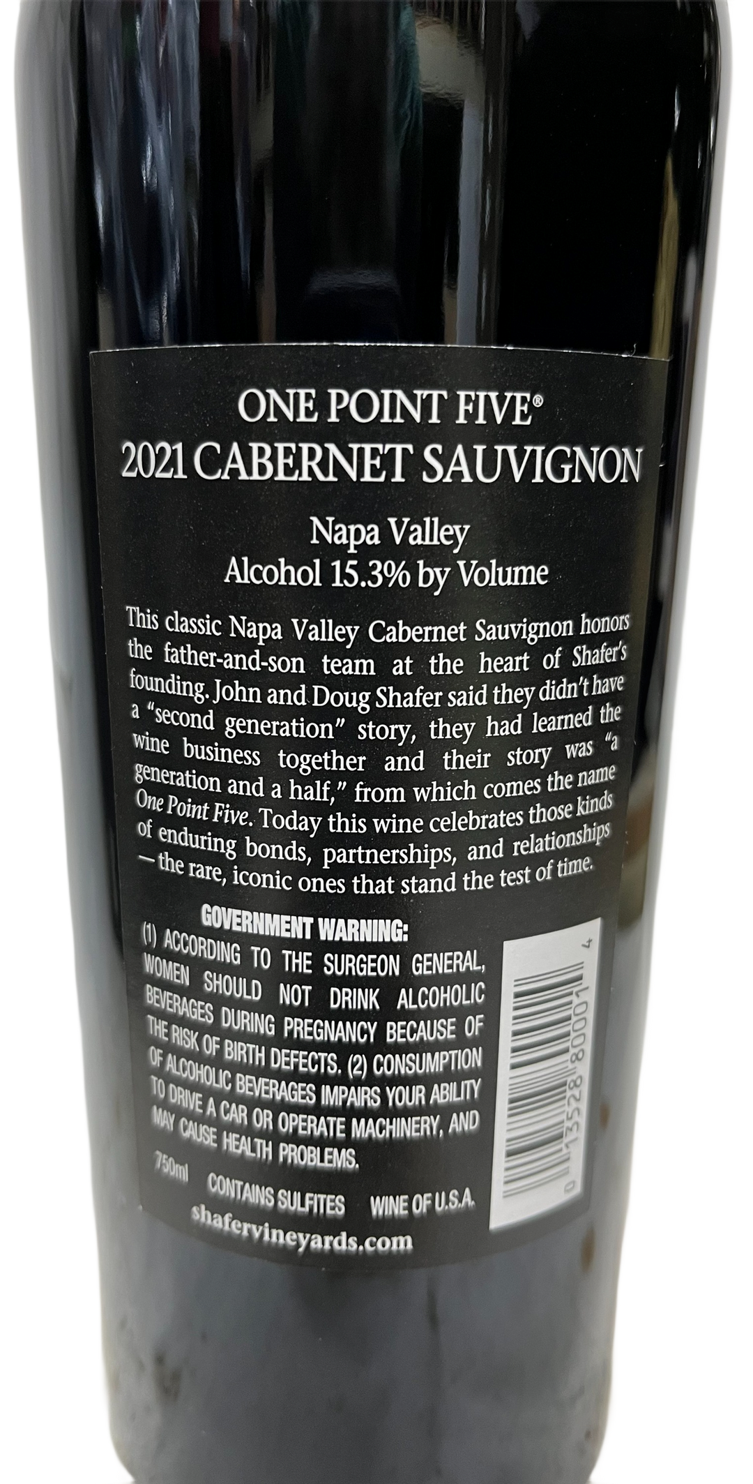 2021 Shafer One Point Five Cabernet Sauvignon