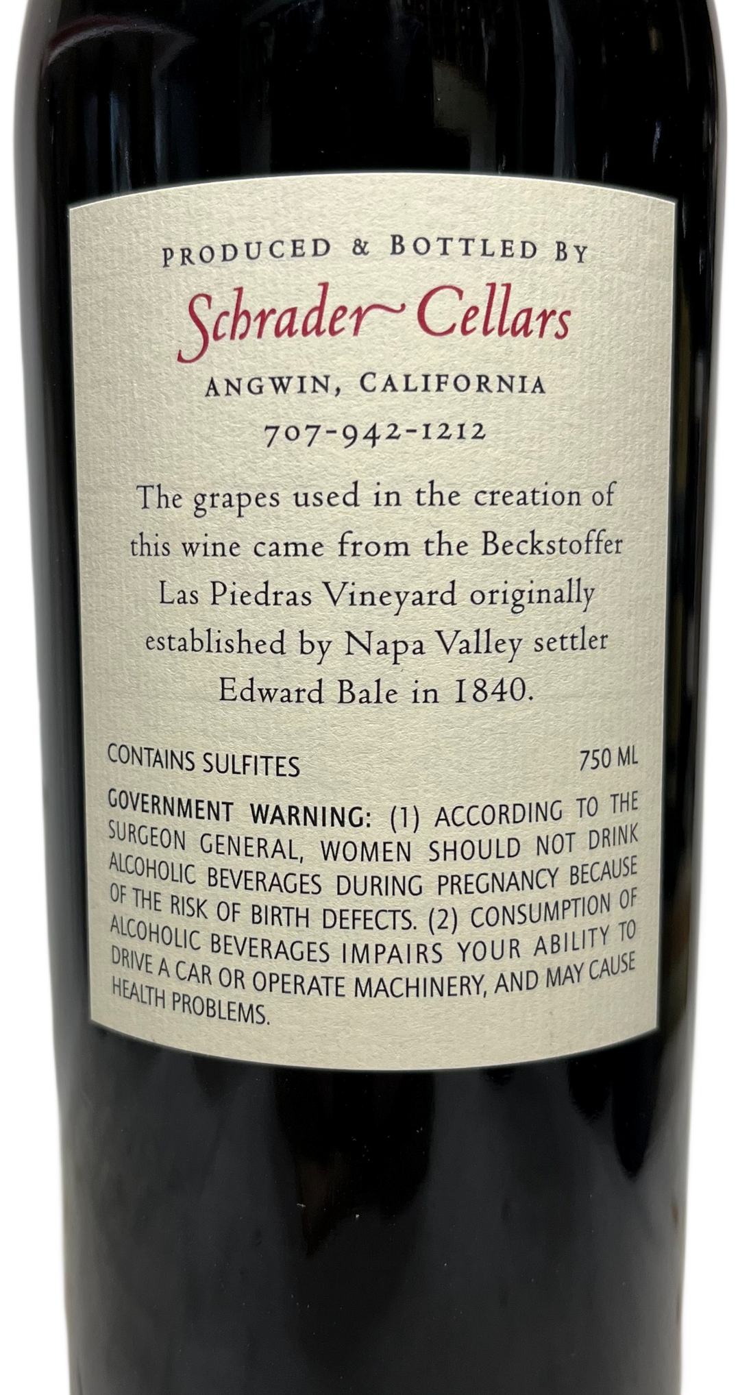 2014 Schrader Cellars Beckstoffer Las Piedras Vineyard LPV Cabernet Sauvignon