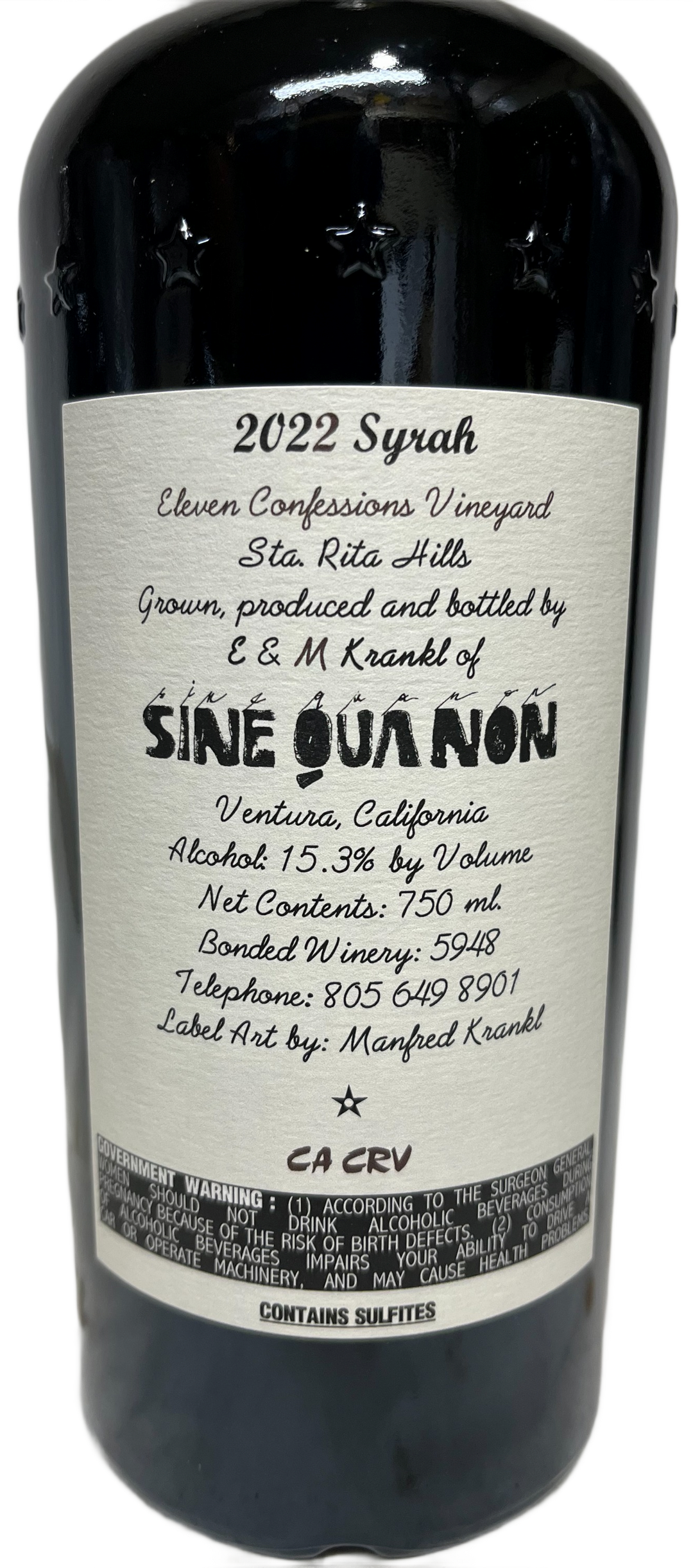 2022 Sine Qua Non Eleven Confessions Syrah